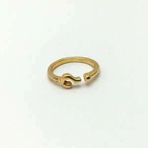 Gold Tone Question Mark Stackable Ring Sz 7.5